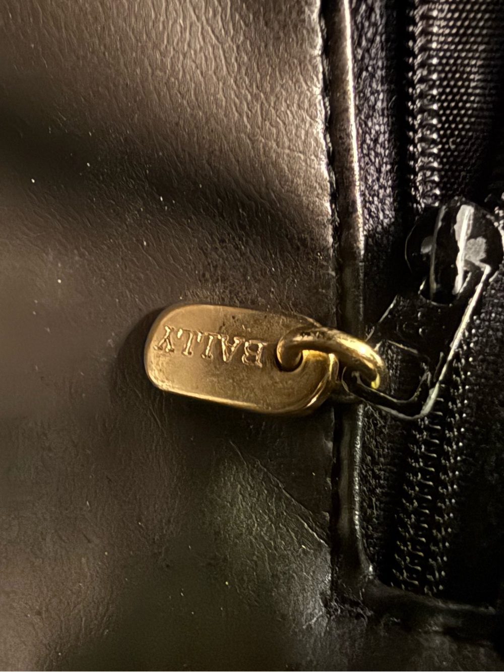 Vintage Bally Black Woven Leather Satchel Bag Gold Hardware Quiet Luxury Italy - Picture 13 of 14